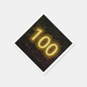 誕生日ネオン100サインオンブリックウォール スタンダードカクテルナプキン (角)
