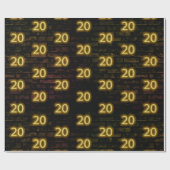 誕生日ネオン20サインオンブリック ラッピングペーパー (フラット)