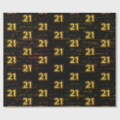 誕生日ネオン21サインオンブリック ラッピングペーパー (フラット)