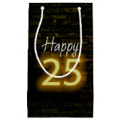 誕生日ネオン25サインオンブリック スモールペーパーバッグ (正面)