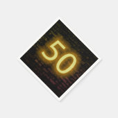 誕生日ネオン50サインオンブリックウォール スタンダードカクテルナプキン (角)