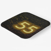 誕生日ネオン55サインオンブリックウォール ペーパープレート (傾斜あり)