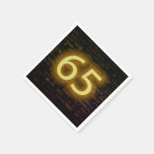 誕生日ネオン65サインオンブリックウォール スタンダードカクテルナプキン (角)