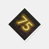 誕生日ネオン75サインオンブリックウォール スタンダードカクテルナプキン (角)