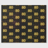 誕生日ネオン80サインオンブリック ラッピングペーパー (フラット)