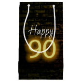 誕生日ネオン90サインオンブリック スモールペーパーバッグ (正面)