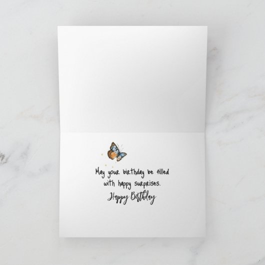 誕生日ネコと蝶 カード (内部)