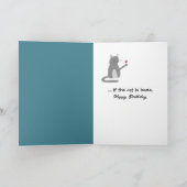 誕生日ネコと赤ワインのグラス カード (内部)