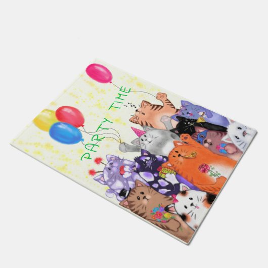 誕生日ネコ形式 ドアマット (アングル)