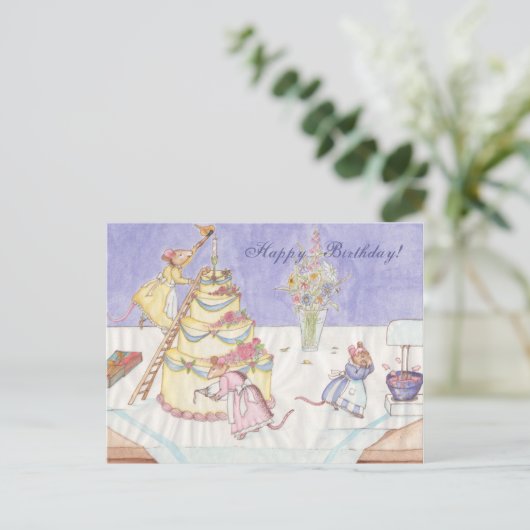 誕生日ネズミ ポストカード (スタンド正面)