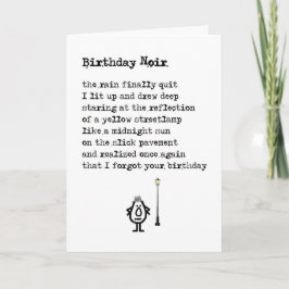 誕生日ノワール – おもしろい遅れた誕生日の詩 カード