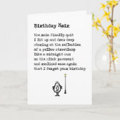 誕生日ノワール – おもしろい遅れた誕生日の詩 カード (黄色い花)