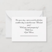 誕生日ノート賛美カードを持つ ノートカード (裏面)