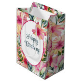 誕生日ハイビスカスサマーガーデン ミディアムペーパーバッグ (正面アングル)