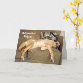 誕生日ハウンドッグ カード (黄色い花)