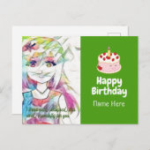 誕生日ハガキとアニメ写真(デザイン4) シーズンポストカード (正面/裏面)