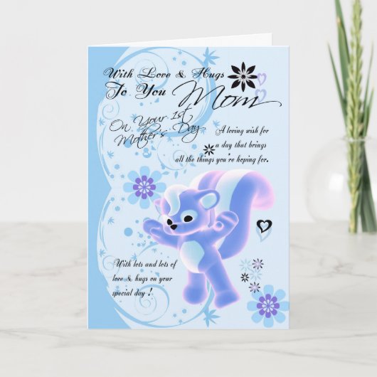 誕生日ハグお母さん、お母さん誕生日カード カード (正面)