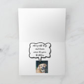 誕生日ハグ、キス&スマイルかわいい笑顔の犬 カード (内部)