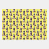 誕生日ハスキー犬 ラッピングペーパーシート (正面3)