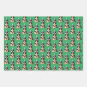 誕生日ハスキー犬 ラッピングペーパーシート (正面)