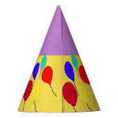 誕生日ハッツパープルつや消しカップケーキバルーン パーティーハット (裏面)