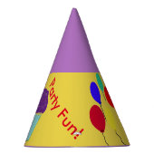 誕生日ハッツパープルつや消しカップケーキバルーン パーティーハット (右)