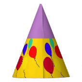 誕生日ハッツパープルマルディグラスマスクバルーン パーティーハット (裏面)