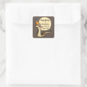 誕生日ハットマンガを着たガラガヘビ スクエアシール (バッグ)