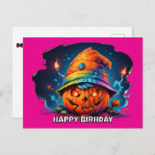 誕生日ハットpyschedeadelyのscray jackolantern シーズンポストカード (正面/裏面)