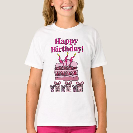 誕生日ハッピーバースデーパーティー誕生日ガールキッズ Tシャツ (正面)