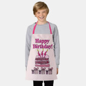 誕生日ハッピーバースデーパーティー誕生日子 エプロン (着用した状態)