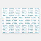 誕生日ハッピーホワイトアクア ラッピングペーパーシート (正面2)