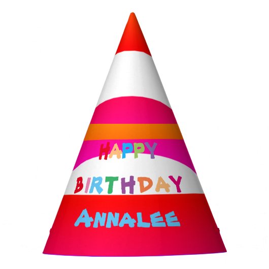 誕生日ハッモダントかわいいおもしろいと名前をカスタムする パーティーハット (正面)