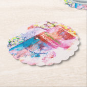 誕生日ハピネスおめでとうお祝い ペーパーコースター (アングル)