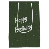 誕生日ハミングバードのチューリップ ミディアムペーパーバッグ (裏面)