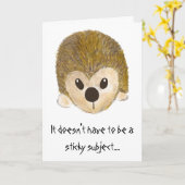 誕生日ハリネズミ カード (黄色い花)