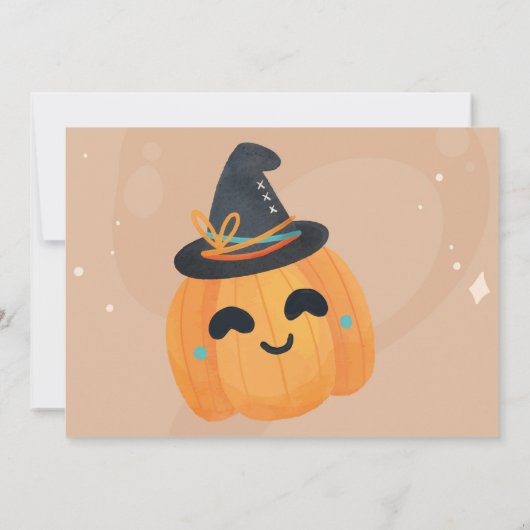 誕生日ハロウィンカボチャ写真パーティー 招待状 (裏面)