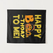 誕生日ハロウィーンハッピーブー – トゥデイトゥーミーパンプキン タペストリー (正面(横))