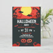 誕生日ハロウィーンパンプキンパーティの招待状 招待状 (スタンド正面)