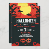誕生日ハロウィーンパンプキンパーティの招待状 招待状 (正面/裏面)