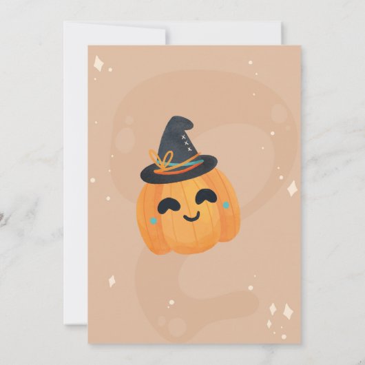 誕生日ハロウィーンパンプキンブルーパーティーキッズ 招待状 (裏面)