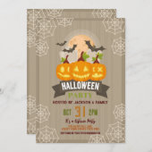 誕生日ハローウィンパーティパンプキンパーティの招待状 招待状 (正面/裏面)
