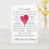 誕生日ハートと言葉付き娘のカード カード (黄色い花)