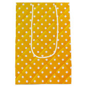 誕生日ハートひまわりオン水玉模様 ミディアムペーパーバッグ (裏面)