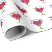 誕生日ハートツリーオンホワイト ラッピングペーパー (ロールコーナー)