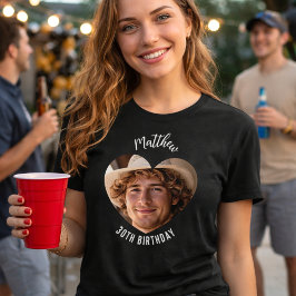 誕生日ハート写真男ガールフレンド トライブレンドＴシャツ