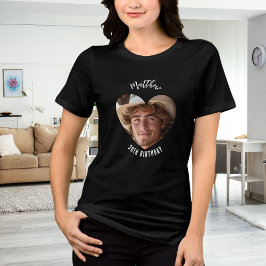 誕生日ハート写真男ガールフレンド トライブレンドＴシャツ