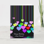 誕生日ハート反射 カード (正面)