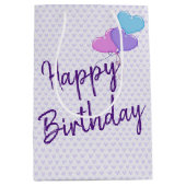 誕生日ハート ミディアムペーパーバッグ (正面)