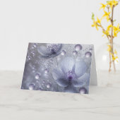 誕生日バイオレットと露の滴 カード (黄色い花)